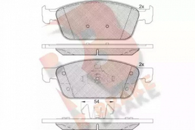 R BRAKE rb2273 -  Комплект тормозных колодок, дисковый тормоз